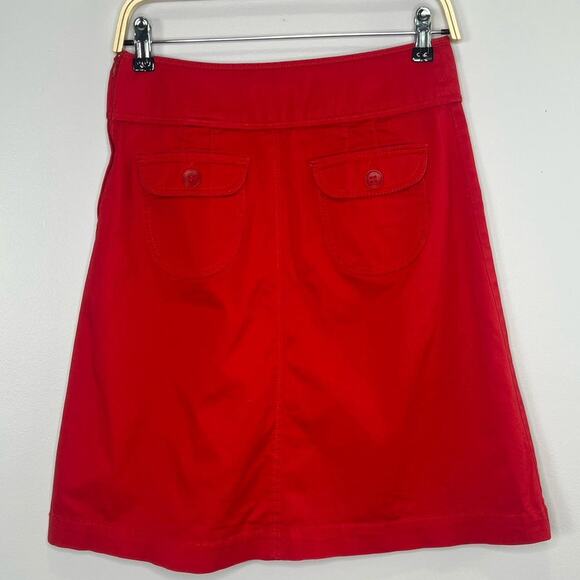 H&M A-Line Skirt Size 4 Red Front Pockets Twee - Picture 2 of 6